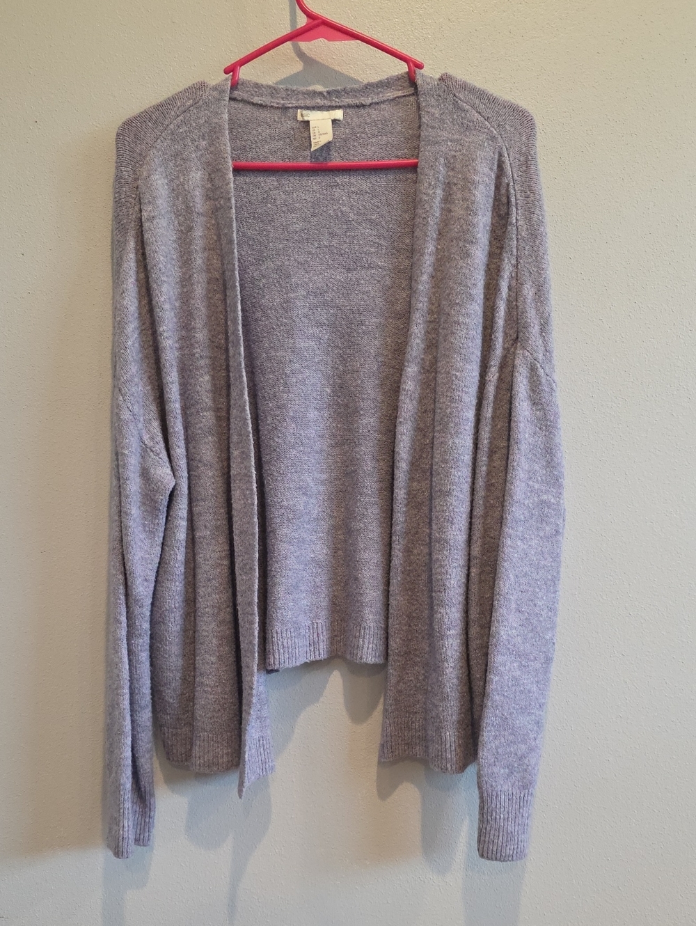 Lavender Open Front Women's Sweater Cardigan